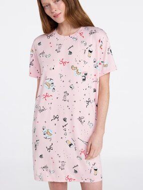 NEW 2X/3X Women's Soft Paris & Bows Nightgown w/ Pockets